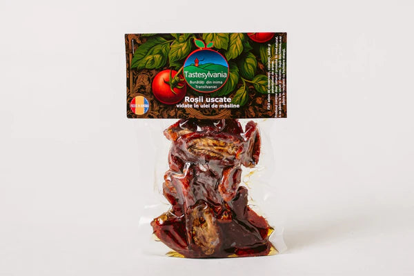 Roșii Deshidratate Vidate în Ulei de Măsline, 100% Naturale, Arome Intense pentru Rețete Delicioase 200g